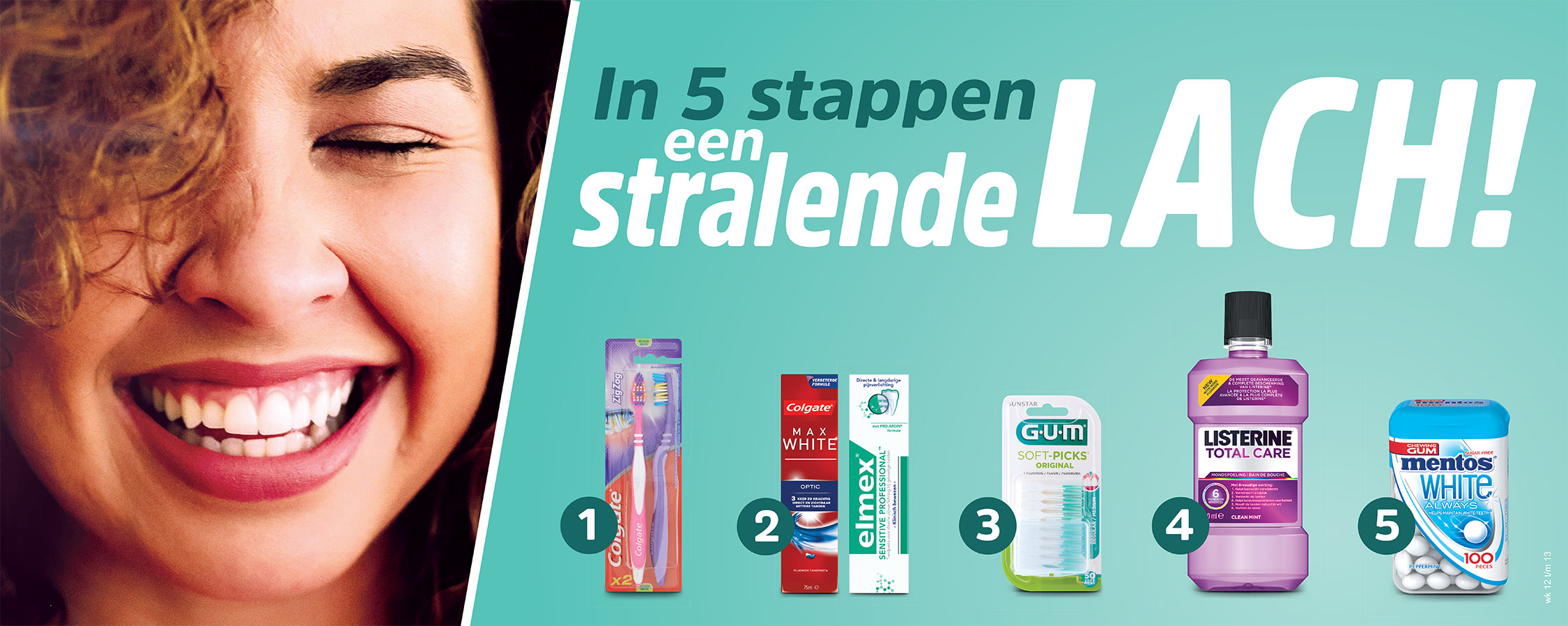 Campagne concept 'in 5 stappen een stralende lach'
